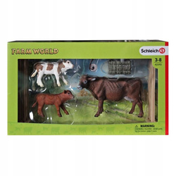 SCHLEICH FARM WORLD KROWA I DWA CIELAKI ZESTAW FIGUREK Z AKCESORIAMI 42392