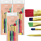 ZESTAW PĘDZLI PĘDZELKI AKRYLOWE NYLONOWE WŁOSIE INTERDRUK 5 szt. - 3 opak.