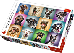 PUZZLE 1000 EL. ZABAWNE PSIE PORTRETY PIESKI KOLAŻ UKŁADANKA TREFL 10462