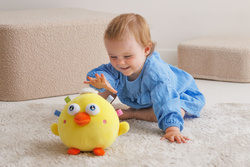 SKACZĄCY KURCZAK INTERAKTYWNY PIŁKA ODTWARZA DŹWIĘKI NAGRYWA MÓWI PL DUMEL