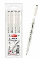 CIENKOPISY KREŚLARSKIE ARTYSTYCZNE MANGA BRUSH ZESTAW 4 SZT. CZARNY TOMA