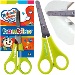 NOŻYCZKI DLA DZIECI SZKOLNE BAMBINO Z PODZIAŁKĄ 13.5cm BEZPIECZNE - 5 szt.