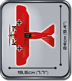 KLOCKI COBI SAMOLOT FOKKER DR.I RED BARON 2974