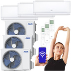 KLIMATYZATOR ŚCIENNY AUX Q-SMART ECO 5,3 kW WiFi GRZANIE LAMPA UV - 3 szt.