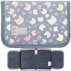 PIÓRNIK SZKOLNY DWUKLAPKOWY MAJEWSKI ST.RIGHT SILVER CATS BŁYSZCZĄCE KOTY