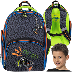 PLECAK SZKOLNY WIELOKOMOROWY LEKKI BAMBINO PREMIUM GAMER GRACZ 22L ODBLASKI