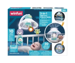 PROJEKTOR KARUZELA DO ŁÓŻECZKA LAMPKA POZYTYWKA KOŁYSANKI 2 TRYBY WINFUN