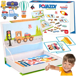 UKŁADANKA MAGNETYCZNA GENIALNY DZIECIAK EDUKACYJNA POJAZDY OBRAZKI ASKATO