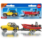 SAMOCHÓD JEEP WRANGLER Z ŁODZIĄ NA PRZYCZEPIE KOLEKCJONERSKI - 1658 SIKU