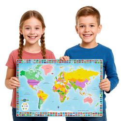 INTERAKTYWNA MAPA ŚWIATA POLITYCZNA EDUKACYJNA JĘZYK POLSKI ANGIELSKI DUMEL