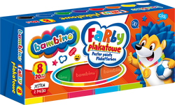 FARBY PLAKATOWE 8 INTENSYWNYCH KOLORÓW 20 ml BAMBINO ST. MAJEWSKI