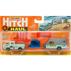 MATCHBOX VOLKSWAGEN TRANSPORTER Z PRZYCZEPĄ KEMPINGOWĄ AUTO HITCH HAUL