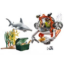 PLAYMOBIL POSZUKIWANIA SKARBU ŁODZIĄ PODWODNĄ REKIN BATYSKAF FIGURKI 71860