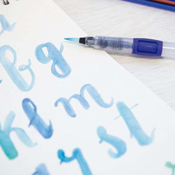 KREDKI AKWARELOWE 5 KOLORÓW + PĘDZEL WODNY - MILAN