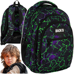 PLECAK SZKOLNY MŁODZIEŻOWY DERFORM BACKUP O52 PULSE ZIELONA PAJĘCZA SIEĆ