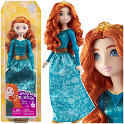 LALKA MERIDA WALECZNA W BŁYSZCZĄCEJ SUKNI KSIĘŻNICZKA PRINCESS MATTEL