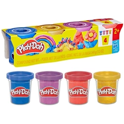 PLAY-DOH CIASTOLINA METALICZNA BŁYSZCZĄCA MASA PLASTYCZNA 4 SŁOICZKI HASBRO