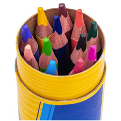 KREDKI OŁÓWKOWE GRUBE JUMBO ASTRA TRÓJKĄTNE 12 KOLORÓW W TUBIE + TEMPERÓWKA