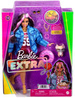 BARBIE EXTRA LALKA Z PIESKIEM MODA ZWIERZĄTKO KOSZULA W KRATĘ AKCESORIA