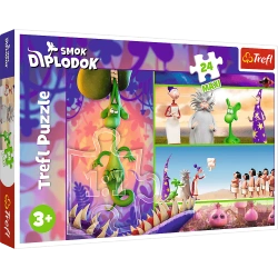 PUZZLE MAXI 24 CIEKAWSKI SMOK DIPLODOK DUŻE ELEMENTY UKŁADANKA TREFL 14376