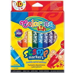 FLAMASTRY DWUSTRONNE PIECZĄTKI  10 KOL COLORINO 