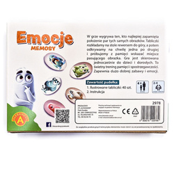 MEMOSY GRA PLANSZOWA PAMIĘCIOWA EMOCJE ROZWIJA PAMIĘĆ UCZY I BAWI ALEXANDER