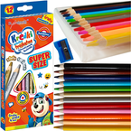 BAMBINO KREDKI OŁÓWKOWE TRÓJKĄTNE ERGONOMICZNE 12 KOLORÓW GRUBY GRAFIT