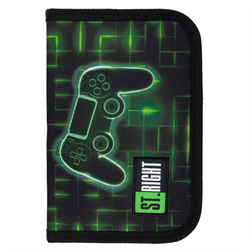 PIÓRNIK SZKOLNY DWUKLAPKOWY ST.RIGHT MAJEWSKI DLA GRACZA PIXEL NEON PAD