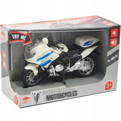 MOTOCYKL ŚCIGACZ MOTOR BIAŁY ŚWIATŁO DŹWIĘK 1:20