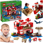 LEGO MINECRAFT DOM GRZYBOWEJ KROWY WYSPA FIGURKI STEVE 500 EL. 21270