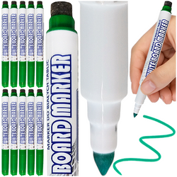 MARKER SUCHOŚCIERALNY DO BIAŁYCH TABLIC GRANIT ZE ŚCIERACZEM ZIELONY -10szt