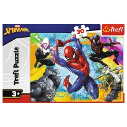 PUZZLE 30 ELEMENTÓW MARVEL KOLORY SPIDER-MANA SPIDERVERSE 18307 TREFL