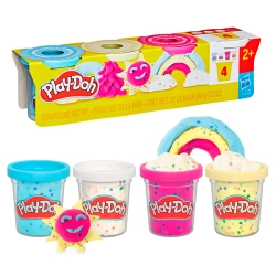 PLAY-DOH CIASTOLINA KONFETTI MASA PLASTYCZNA Z DROBINAKMI 4 SŁOICZKI HASBRO