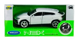 LAMBORGHINI URUS SREBRNY METALOWY MODEL SAMOCHÓD KOLEKCJONERSKI WELLY