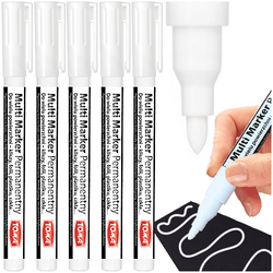 MARKER PERMAMENTNY DO SZKŁA PŁYT METALU OKRĄGŁY 1.5mm BIAŁY TOMA - 5 szt.