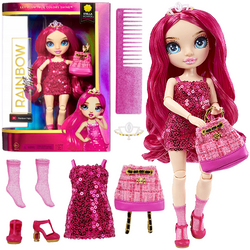 RAINBOW HIGH JUNIOR LALKA SUKIENKA RÓŻOWA W CEKINY STELLA MONROE AKCESORIA