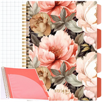 KOŁOZESZYT B5 ZESZYT NA SPIRALI W KRATKĘ 100K STRIGO PADS KWIATY BEŻOWY