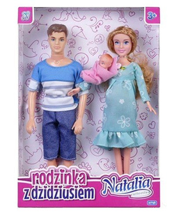 LALKA NATALIA W CIĄŻY RODZINKA Z DZIDZIUSIEM KEN