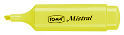 ZAKREŚLACZ BIUROWY SZKOLNY TOMA MISTRAL PISAK ŻÓŁTY PASTELOWY - 5 sztuk