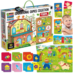 GRA PLANSZOWA EDUKACYJNA INTERAKTYWNA MEMO NAUKA PUZZLE FARMA LISCIANI