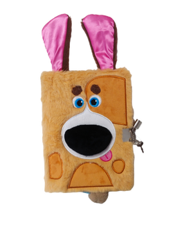 PAMIĘTNIK Z KŁÓDKĄ 3D WŁOCHACZ PLUSZOWY NOTES A5 96 KARTEK PIESEK BERNARDYN