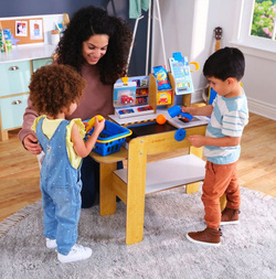 DREWNIANA KASA SAMOOBSŁUGOWA DLA DZIECI DUŻA SKLEPOWA AKCESORIA KIDKRAFT