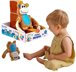 FIKAJĄCA MAŁPKA INTERAKTYWNA SENSORYCZNA CHODZI OBROTOWE RĘCE MUZYKA DUMEL