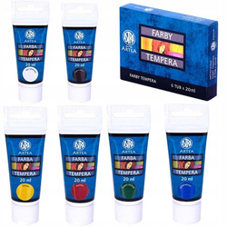 FARBY TEMPERA W TUBACH 6 KOLORÓW x 20ml ARTYSTYCZNE ASTRA ARTEA