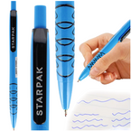 DŁUGOPIS AUTOMATYCZNY NIEBIESKI FLOWERS 1mm GŁADKO PŁYNNIE PISZĄCY STARPAK