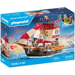 PLAYMOBIL PIRATES STATEK PIRACKI Z ZAŁOGĄ KLOCKI KONSTRUKCYJNE 101 EL 71418