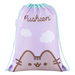 WOREK SZKOLNY NA BUTY Z IMIENIEM PUSHEEN KAPCIE OBUWIE FIOLETOWY KOTEK