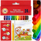 FLAMASTRY SZKOLNE ZMYWALNE 24 KOLORY SZKOLNE ARTYSTYCZNE KOH-I-NOOR