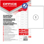 ETYKIETY SAMOPRZYLEPNE OFFICE PRODUCTS 210x297mm BIAŁE 100 ARKUSZY