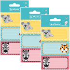 NAKLEJKI NA ZESZYT NALEPKI SZKOLNE ZWIERZĘTA 9 sztuk HERLITZ - 3 op.